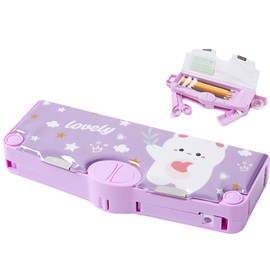 Pencil Case, Elementary School Students, Multi-functional, Double-sided Opening, Large Capacity, Boys and Girls, Scissors, Eraser, Pencil Sharpener, Ruler, Tape, Course Schedule Included, School