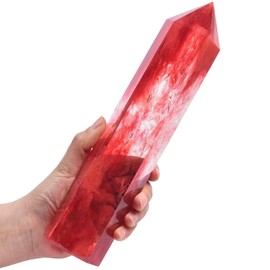 Smelting Red Quartz Tower Obelisk Artificial Crystal Stone Wand Large Reiki Meditation Gifts 0.6-1.1 LBS