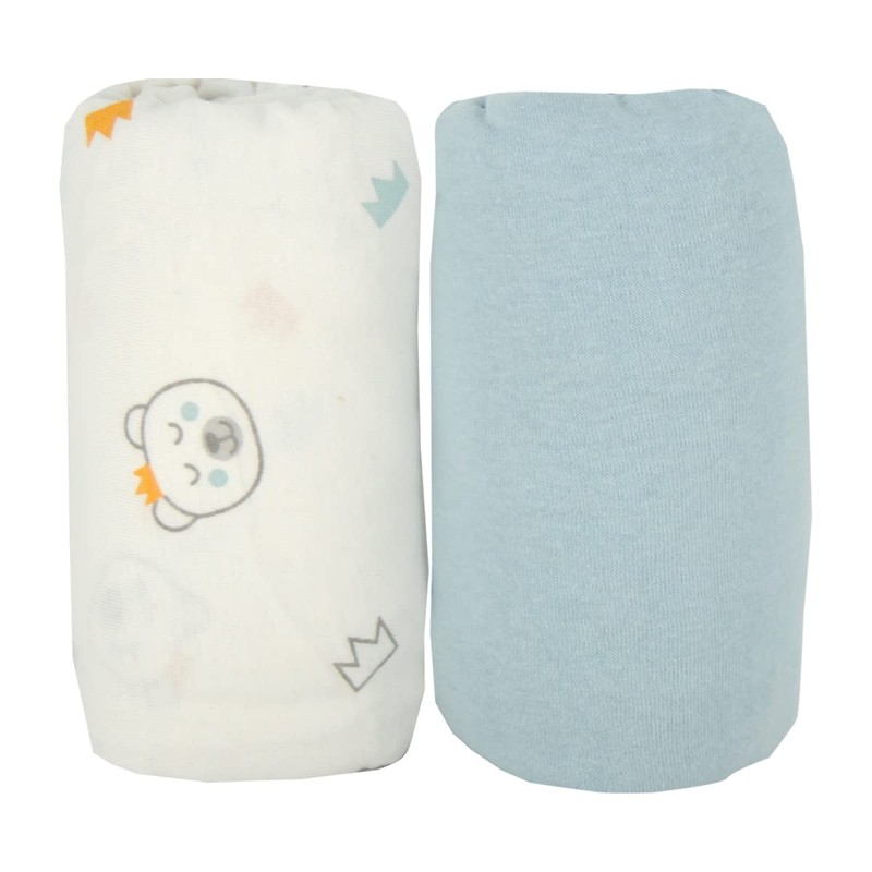 BabyCalin - Set of 2 Fitted Sheets Bear / Blue