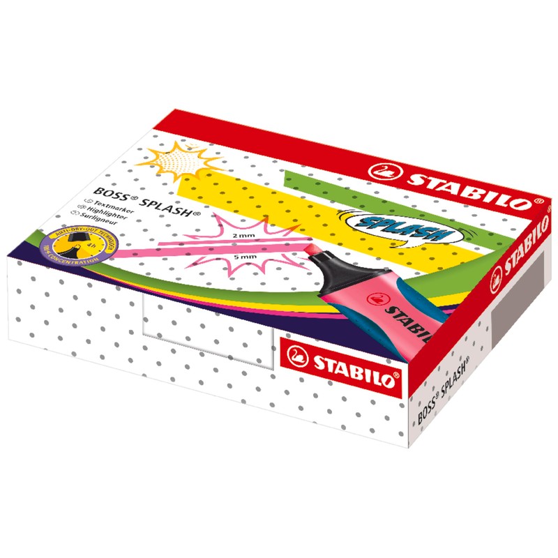 Highlighter - STABILO BOSS SPLASH - Box of 10 -