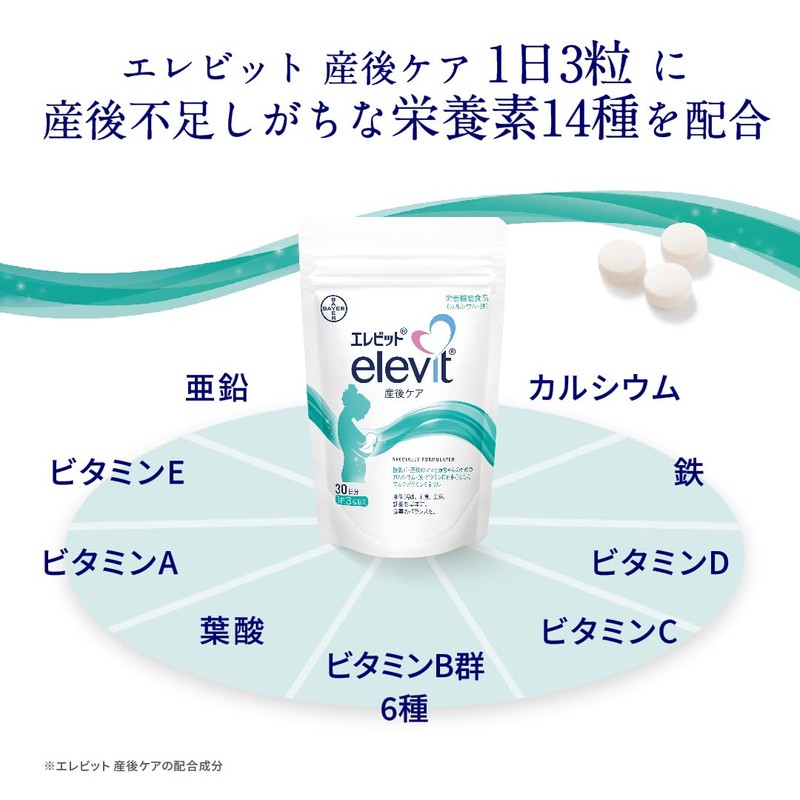 【公式】 エレビット 産後ケア サプリ 90粒×1袋 30日分 母乳 授乳 産後 育児