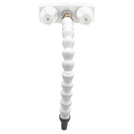 RecPro RV Exterior Faucet Hot/Cold | High Pressure Sprayer | Metal | Optional Flex Spout | RV Exterior Shower Faucet | RV Exterior Sprayer Faucet (with Flex Spout, White)