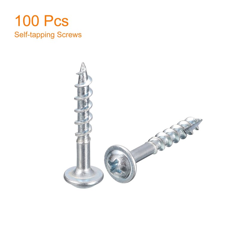 sourcing map #8x1" Pocket Hole Screws, 100pcs Phillips Drive Self