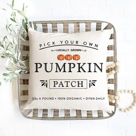 Kithomer Fall Pumpkin Patch Throw Pillow Covers Autumn Harvest Pillow Case 18 x 18 Inch Farmhouse Decorations
