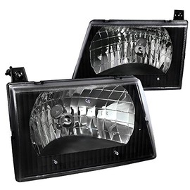 Spec-D Tuning LH-ECON92JM-ABM Euro Black E150/250/350/450 Econoline Van Headlights Lamps