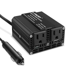 LVYUAN 200W Power Inverter for Vehicles DC 12V to 110V AC Car Inverter Converter with PD 20W USB C & QC3.0 Fast Charge Car Adapter for Laptop Computer Black