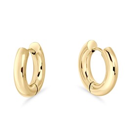 MIA Jewelry Bold Hoop Hypoallergenic Earrings|Chunky PVD Gold Huggies|Stainless Steel|Long-Lasting Plating| Comfortable Clasp|No Allergic Reactions|11mm Internal Diameter & 18mm External Diameter