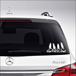 Aampco Decals Funny Run Forest Run Gump Movie Car Truck Motorcycle Windows Bumper Wall Decor Vinyl Decal Sticker Size- [8 inch/20 cm] Wide/Color- Matte White