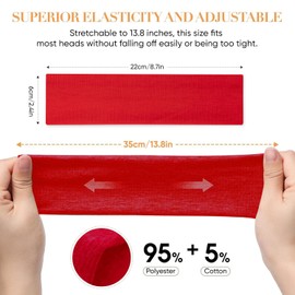 Wisecy Headbands for Women 9pcs Non-Slip Elastic Fabric Hair Band for Women's Hair, 9 Colors Soft Cotton Cloth Stretchy Sweat Headbands for Women for Yoga Workout Running