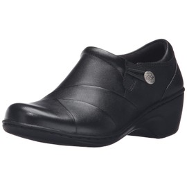 Clarks womens Channing Ann Slip On Loafer, Black Leather, 7 US