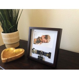 King Pup Pet Memorial Frame with Collar Display. 4" by 6" Photo, Fits Small/Medium/Large/Wide Collars