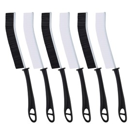 FOOGWEE Crevice Cleaning Brush - Cleaning Brushes for Small Spaces - Hard Bristle Brush - Multifunctional Cleaning Tools for Bathroom Grout, Kitchen Sink and Home Gap (6, Black and White)