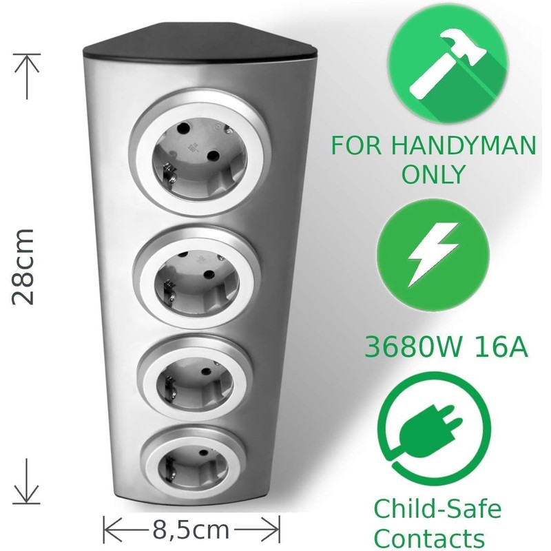 Miratic Corner Socket Kitchen Power Strip Kitchen 4 Compartments with