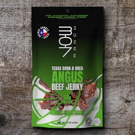 307 Ranch Angus Beef Jerky (3oz, Green Chile Lime) - Natural Texas Born & Bred Angus Beef - NO added hormones, NO antibiotics, NO vaccines, NO MSG, NO added preservatives