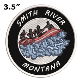 Smith River, Montana White Water Rafting Embroidered Premium Patch DIY Iron-on or Sew-on Decorative Badge Emblem Vacation Souvenir Travel Gear Clothes Appliques