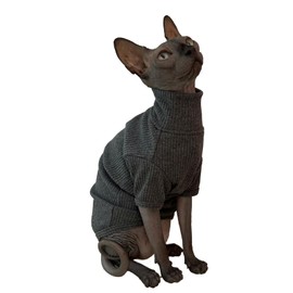 Kitipcoo Sweater for Sphynx Cat, X-Large, Deep Grey (Cotton, Turtleneck, Pull On, 1 Pack)