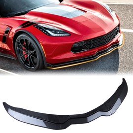 NOPOCA Front Lip Bumper Fit for Chevy Corvette C7 2015-2019 Z06 & Grand Sport Splitter Spoiler Diffuser Protector Guard Wing Body Kit Air Dam Corvette C7 Accessories #22922352 (Glossy Carbon Fiber)
