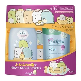 Merit Sumikko Gurashi Design Set, No Rinse Required, Shampoo Pump Body + Refill, 28.1 fl oz (820 ml)