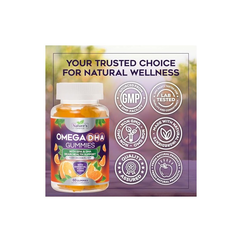 Omega 3 Fish Oil Gummies, Extra Strength Omega 3s with