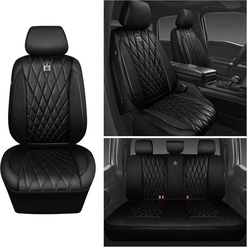 CAR PASS Piping Luxury PU Leather Car Seat Covers,Waterproof Anti