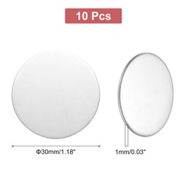 sourcing map 10Pcs Stainless Steel Disc Blank Stamping Tag Engraved Stainless Steel Round Charm Pendant 1mm(T) 30mm/1.18" for Pendant Bracelet Necklace Jewelry Making Earring