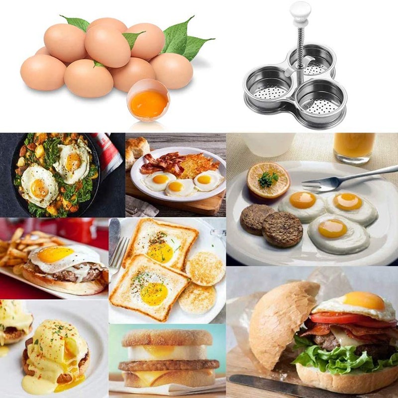 3-in-1 Egg Poachers, Non Stick Stainless Steel Grids, Quick Cooking,