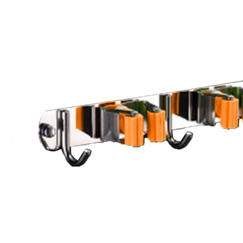 Punch Free Wall Mount Mop Broom Holder 4 Clips 5