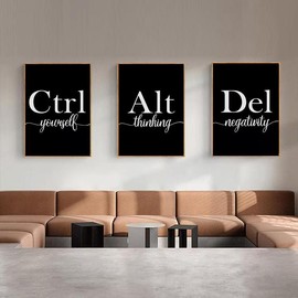 Letter Pattern Canvas Painting without Frame, 3 Counts/set Modern Canvas Wall Art, Wall Decor for Home Living Room Bedroom Study Room, Home Decor - Specification: 50*70cm/19.69*27.56inch, pattern: letter