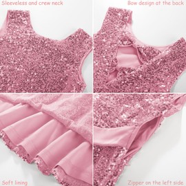 GRACE KARIN Girls Birthday Dance Dress Pink Kids Fancy Sequin Sparkly Formal Pageant Special Occasion Dresses Size 8-10