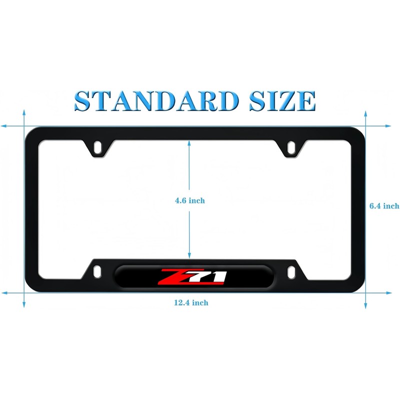 2Pcs for z71 Black Metal Licence Plate Frame Compatible Accessories