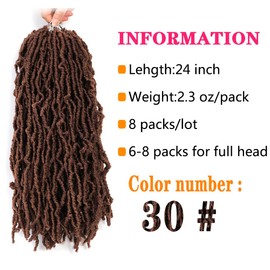 Soft Locs Crochet Hair 24 Inch 8 Packs Faux Locs Crochet Hair Butterfly Locs Pre looped Braids Synthetic Crochet Hair for Women (24 inch 30)
