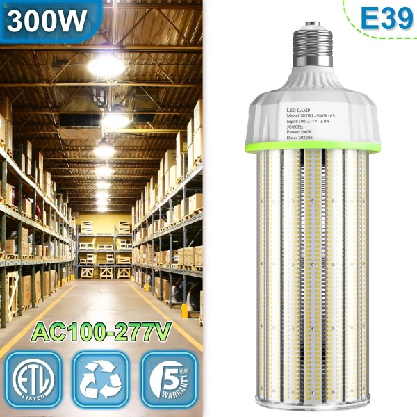 KUKUPPO 300W LED Corn light Bulb Commercial Warehouse Lamp- 45000Lumens