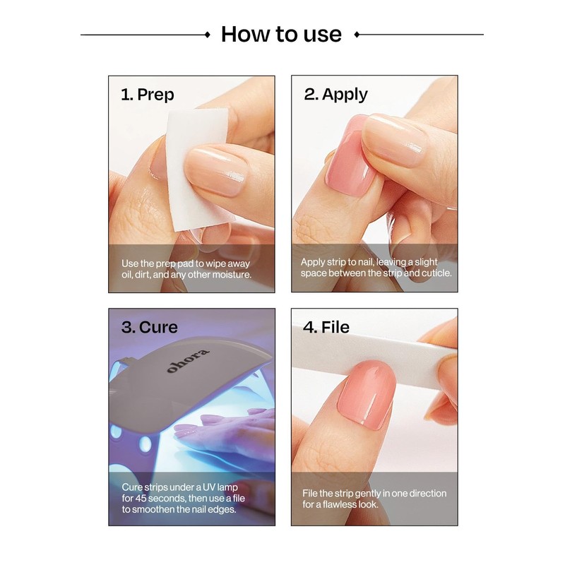 ohora Semi Cured Gel Nail Strips (N Jelly Berry) -