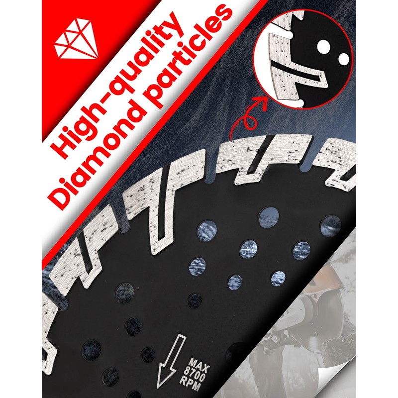 7" Granite Saw Blade Diamond Turbo Blade with Coolling Holes