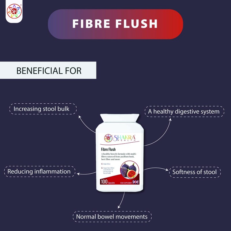 Fibre Flush 100 Capsules to Cleanse The Gut, Increase Stool