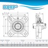 HQRP 2-Pack UCF201-8 Pillow Block Bearing 1/2 inch Bore, 4-Bolt