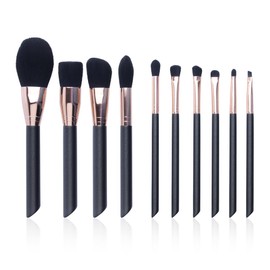 YIHUALE Makeup Brush Set 10 PCS, Eye Makeup Brushes, Lip Brush, Face Brush Set, Foundation Brush Set, Make Up Brushes Tool Kit - Black