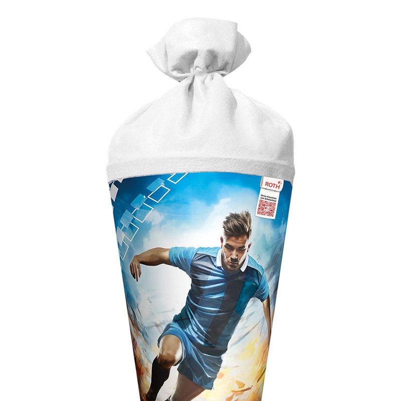 ROTH Motiv-Schultüte, Soccer, 70 cm, rund, Rot(h)-Spitze, Filzverschluss