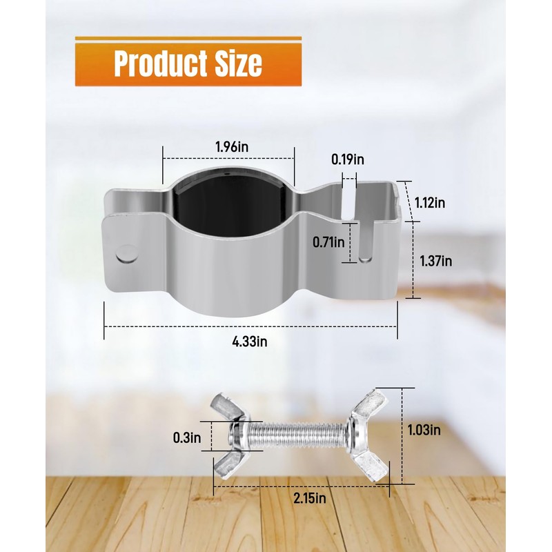 2 Pcs Adjustable Upright Clamp,Pipe and Drape Clamps,Works With 1.5"