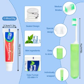 Homeless Kit Bulk Hygiene Kits,Toiletry Kit Travel Size Toiletries in Zip Pouch,Homeless Care Package Supplies Ideal for Men Women Homeless Hotel Charity