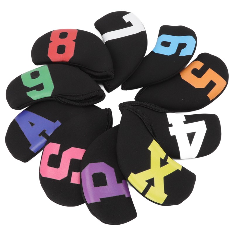 10pcs Golf Iron Head Cover with Large Color Number Waterproof