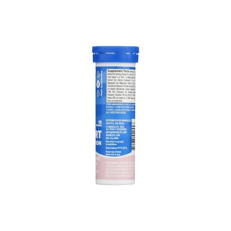 Nuun Hydration Pastillas de bebida electrolítica de limonada de fresa