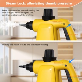 Pressurized Steam Cleaner, Handheld Multi-Surface Steamer with 11 Accessories & Steam Lock, 350ml Tank for Home, Car, Kitchen, Bathroom, Windows – Chemical-Free Deep Cleaning