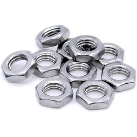TERF® M16 Half Lock Hex Nut M16 (16mm) Steel Hex Hexagon Lock Nuts - Pack of 10