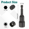 sourcing map 2Pcs 1/4" Hex Shank 13mm Magnetic Hex Socket