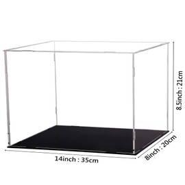 Evron Display Case for Collectibles Assemble Clear Acrylic Box Alternative Glass Case for Display Action Figures Home Storage & Organizing Toys (14x8x8.5 inch; 35x20x21 cm)