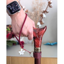 Asterom Women's Walking Cane Accessory - Fashionable Cane Wrist Strap, Red