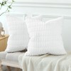 JOTOM Set of 2 Corduroy Soft Striped Cushion Covers 45x45