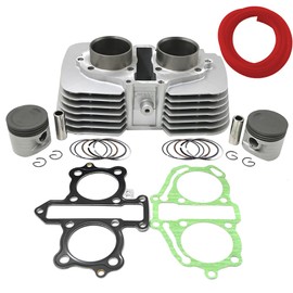 Road Passion 12100-KBG-671 53mm Bore Cylinder Head & Piston Kit & Gasket & 1m Oil Tube Replacement for Honda CA250 CMX250 CA 250 CMX 250 1996-2011/ CMX250C CMX 250 C Rebel 250 1996-2015