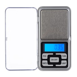 Relaxdays Digital Precision Scale, 200g, 0.01g Steps, Tare & Counting Function, Calibrable, Mini Pocket Scale, Silver, Pack of 1